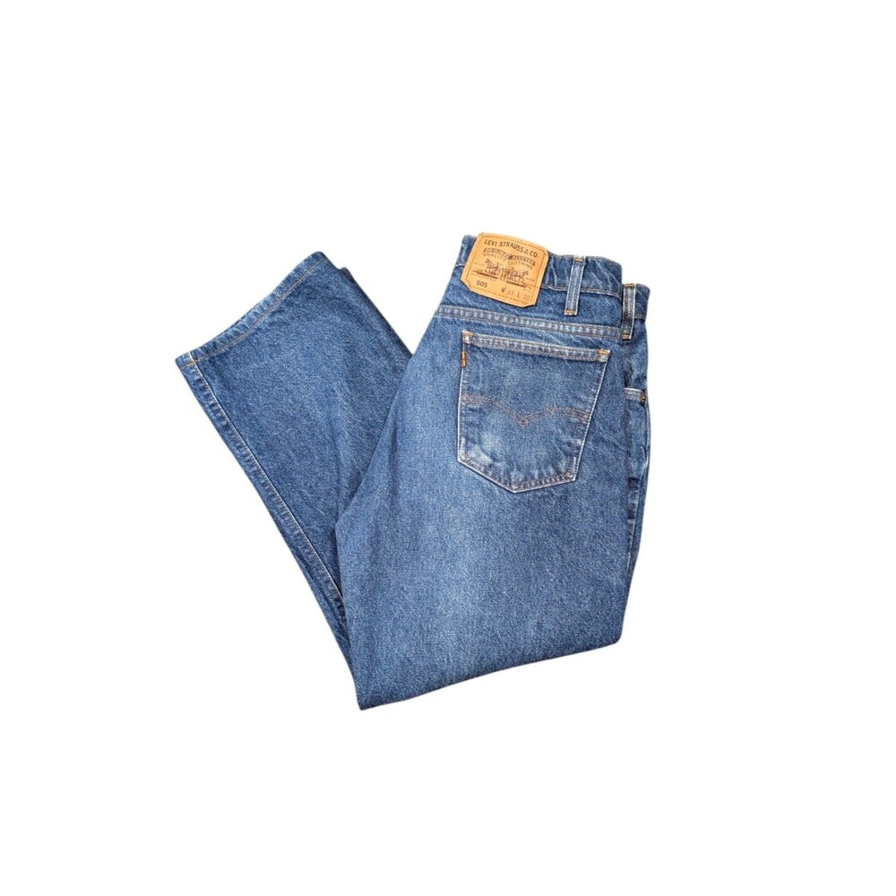 Vintage Levis 505 Orange Tab Jeans Mens 33x24 Straight Leg USA 90s READ